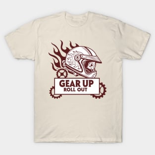 Gear Up, Roll Out – Bold Motorcycle Helmet Design for Bikers T-Shirt